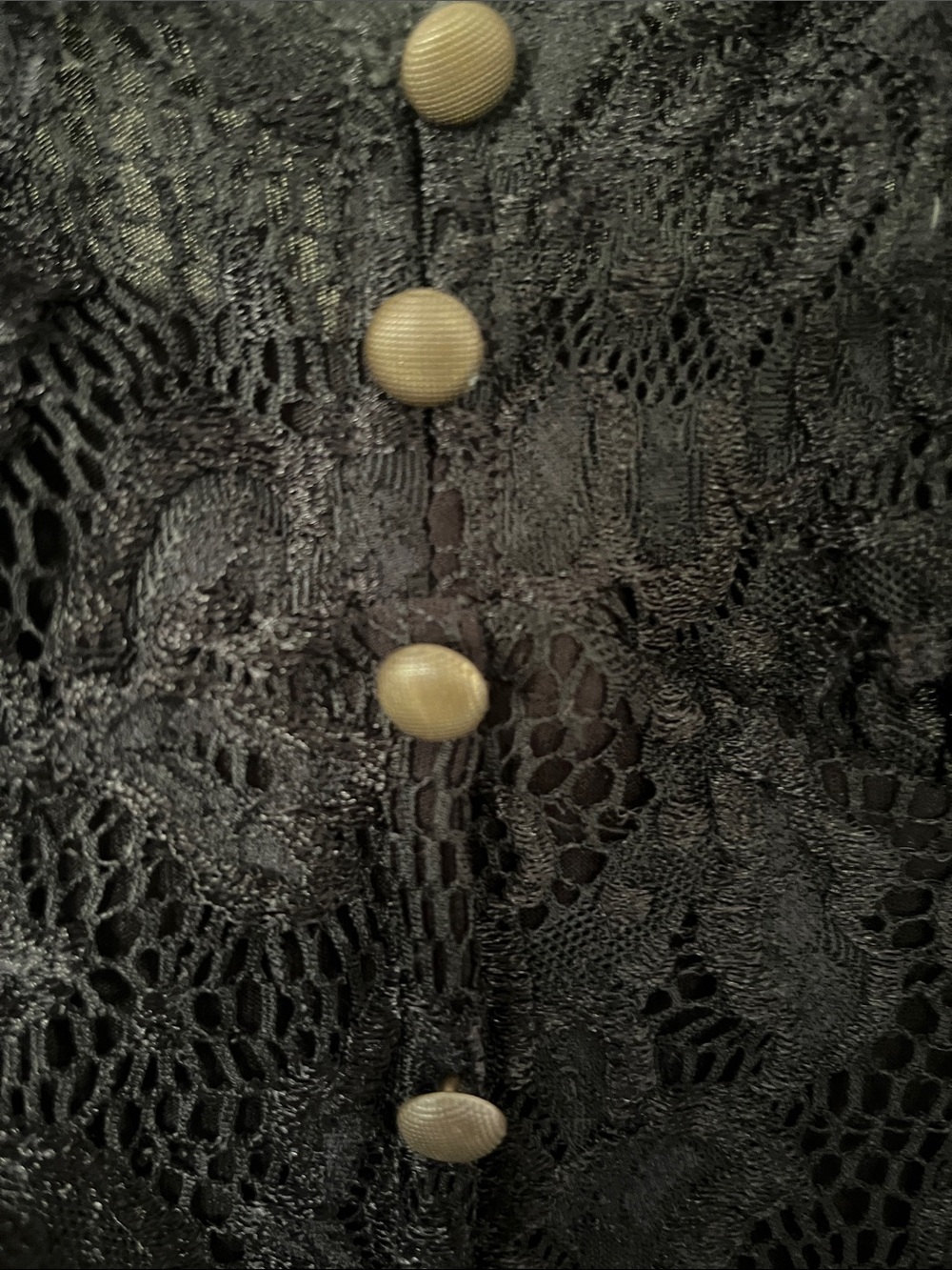 Anthropologie Black Lace Crop Ballon Sleeve Blouse size XS - Picture 6 of 9